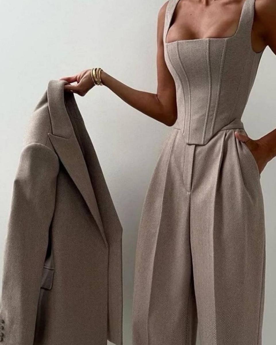 Suit trio "Cashmere" dark beige
