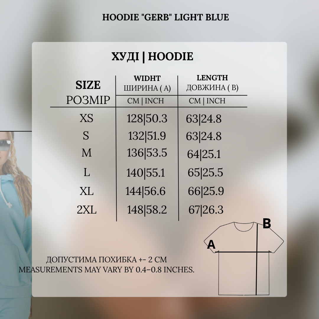 Hoodie "Gerb" light blue