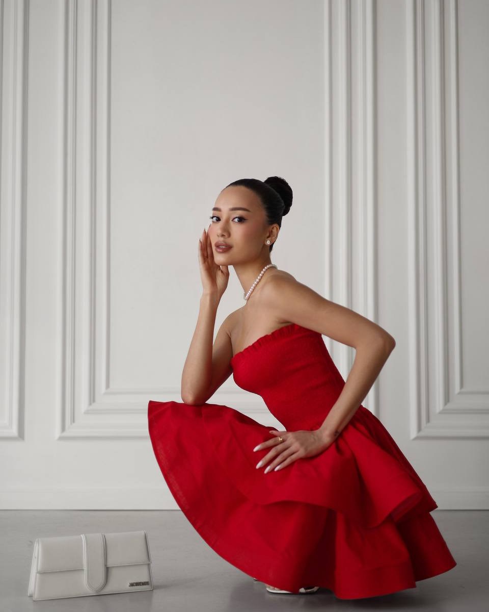 Dress "Nectar" red – dress red (cotton), photo 4