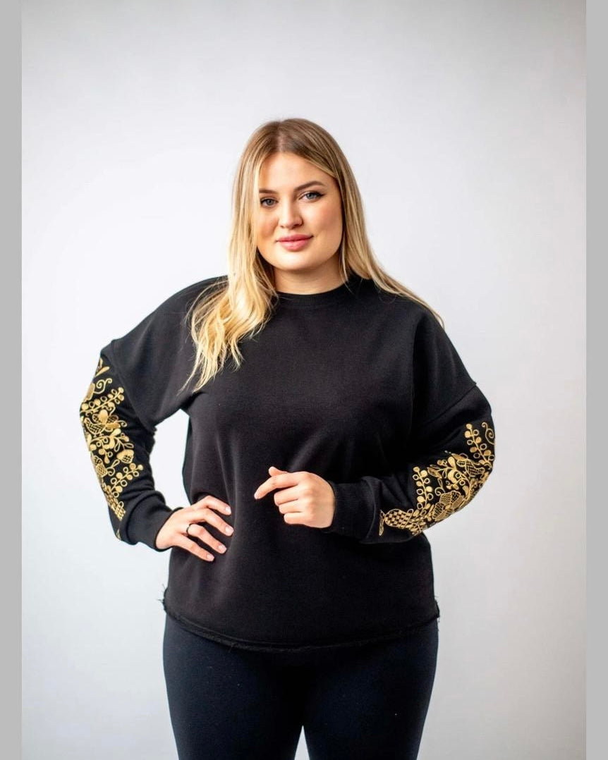 Sweatshirt "Golden tree" black