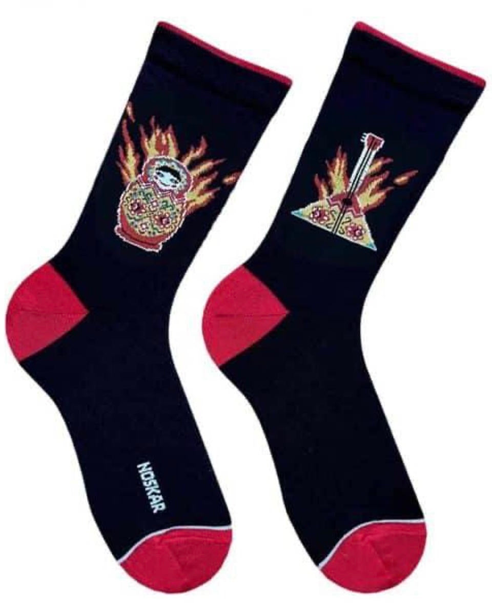 Socks “russian MATRYOSHKA and balalaika burning”