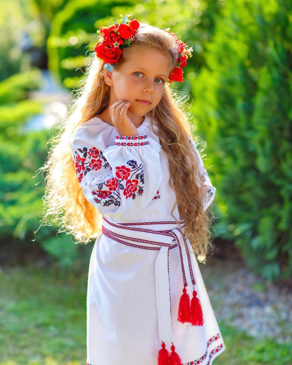 Vyshyvanka - сукня «Solomiya» – сукня чорна, біла з квітковою вишивкою (бавовна), фото 4