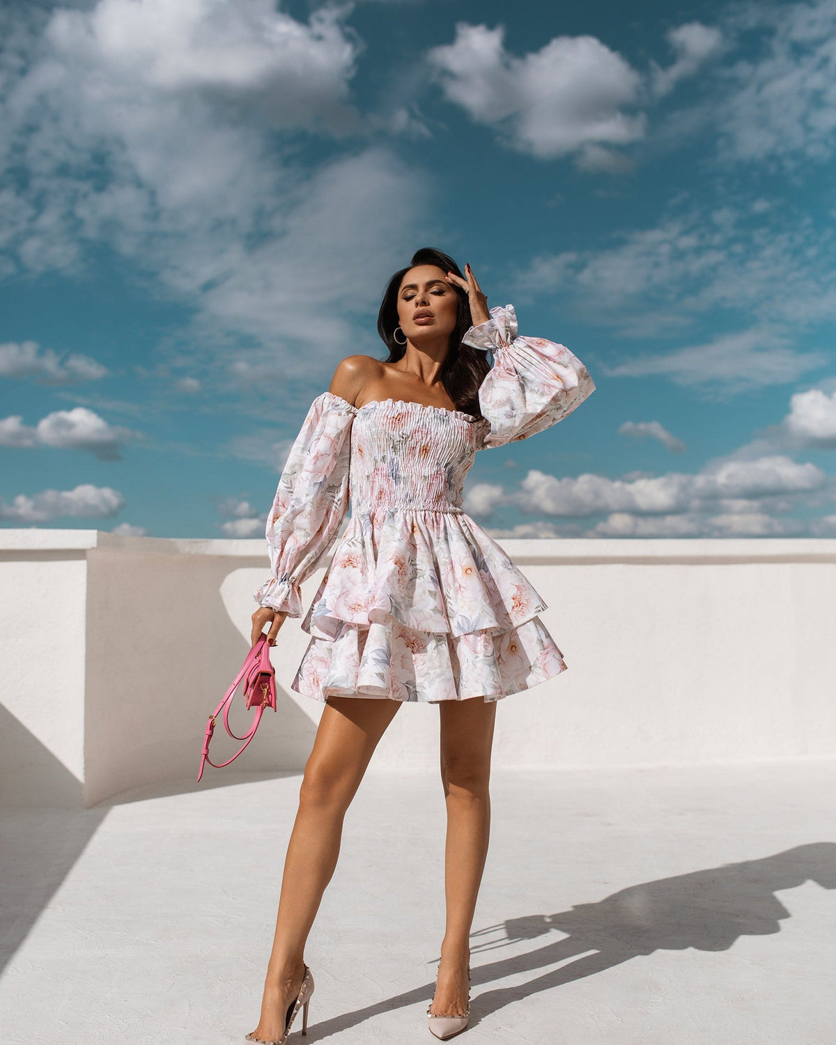 Dress "Ivory Flow" – dress with floral embroidery (cotton), photo 8