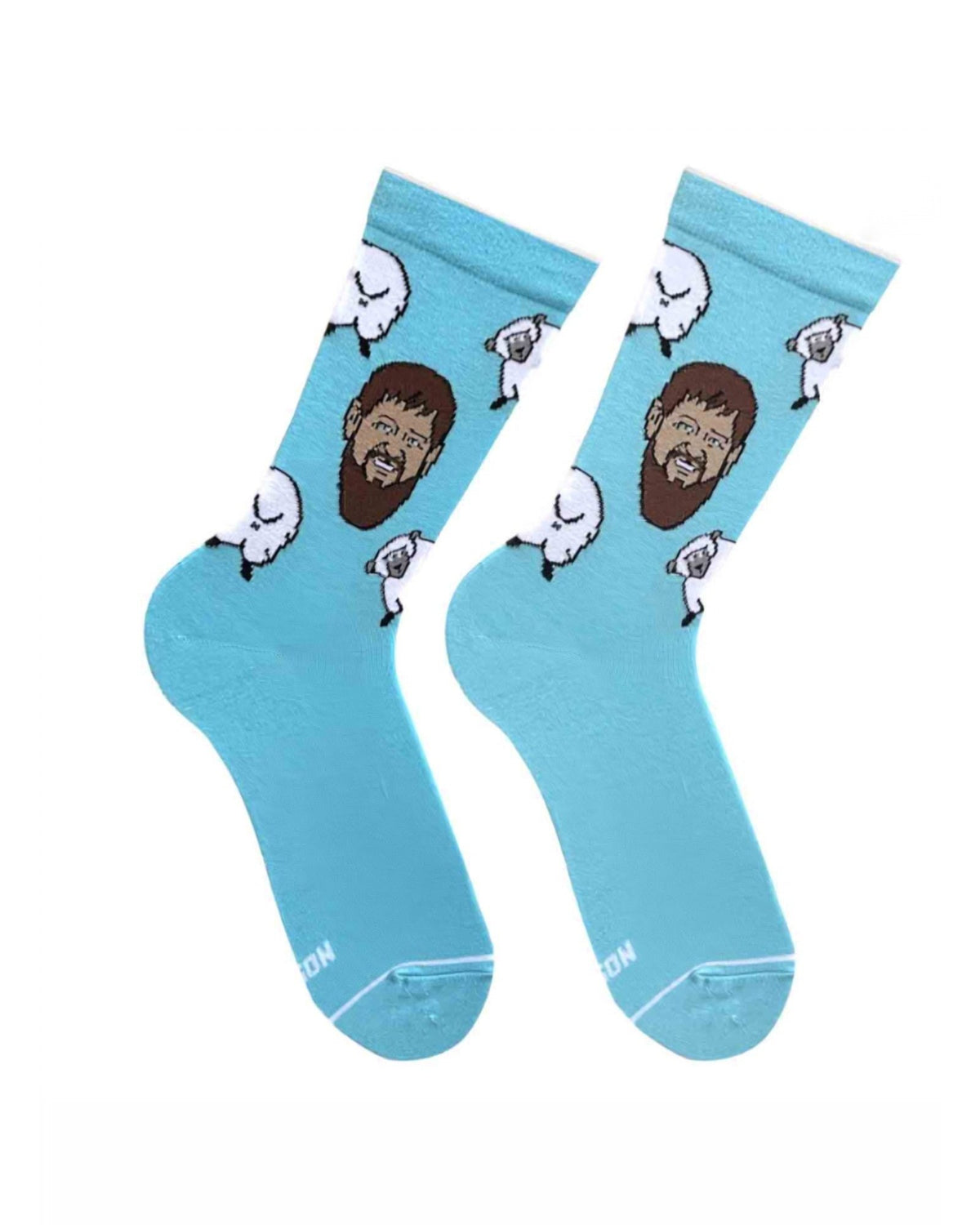 Guilty Pleasure socks - pair of embroidered crew socks, front view