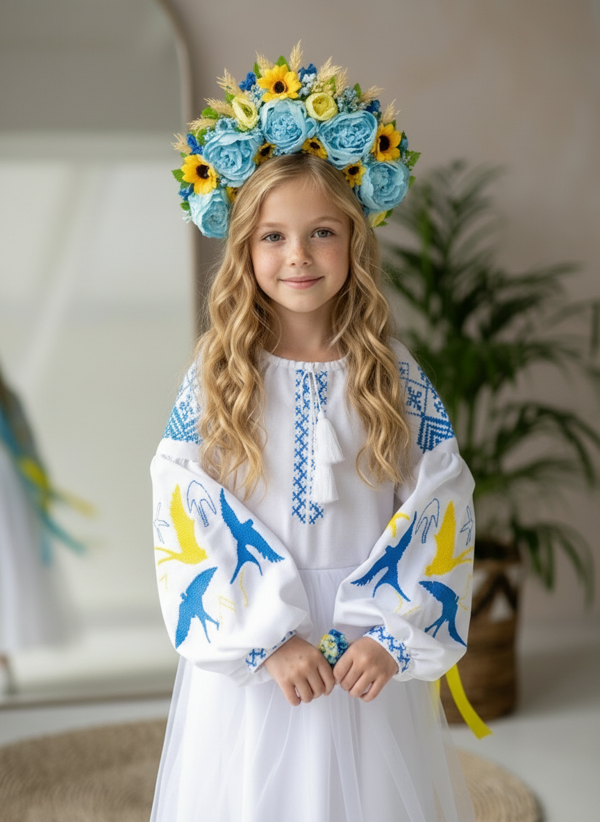 Embroidered dress for a girl “Lastivka”