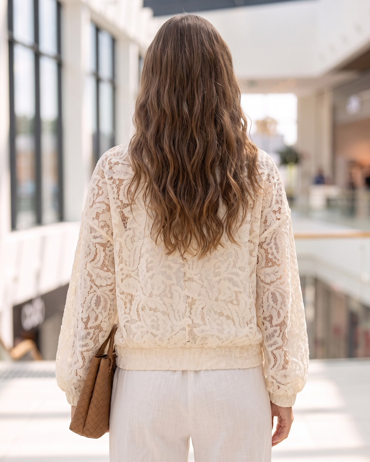 Jacket Bomber "Leyla" milk – jacket with floral embroidery (linen), photo 5