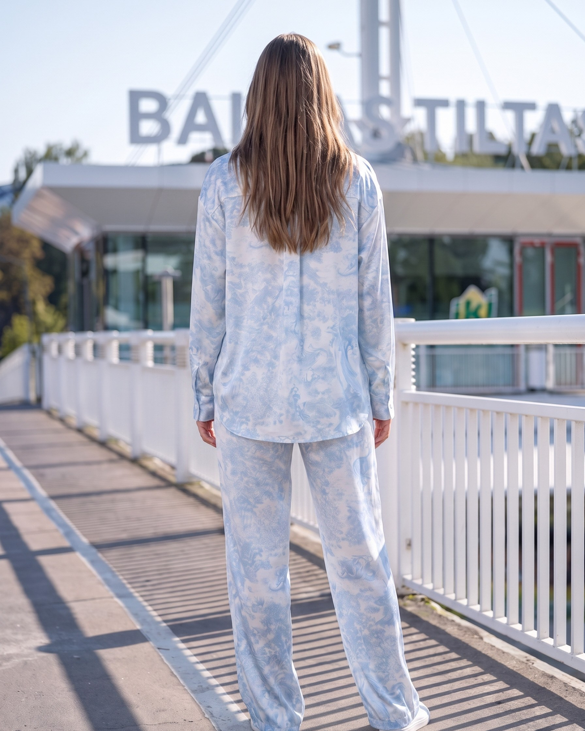 Suit "Auri" blue – shirt blue (satin), photo 5
