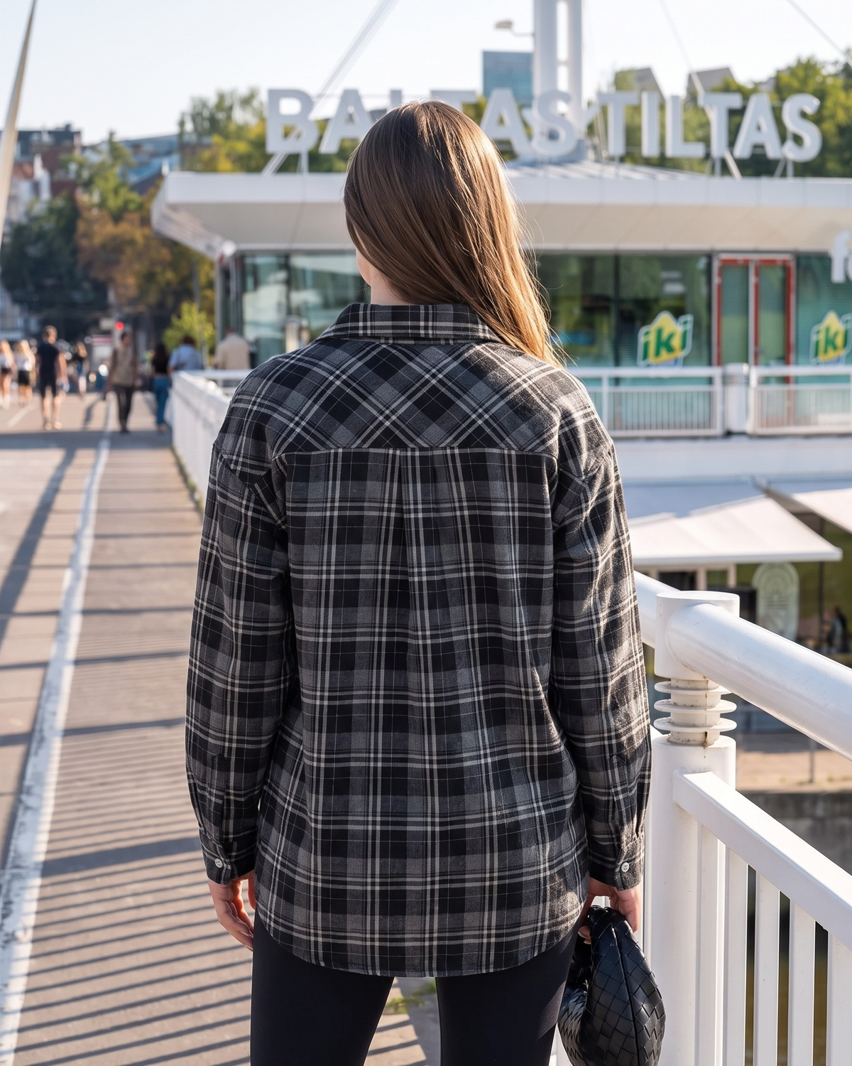 Shirt «Gray» – shirt black, white (cotton), photo 6