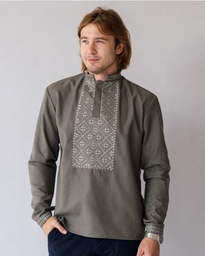 Siuvinėti marškiniai „Svyatoslav“ – chaki 