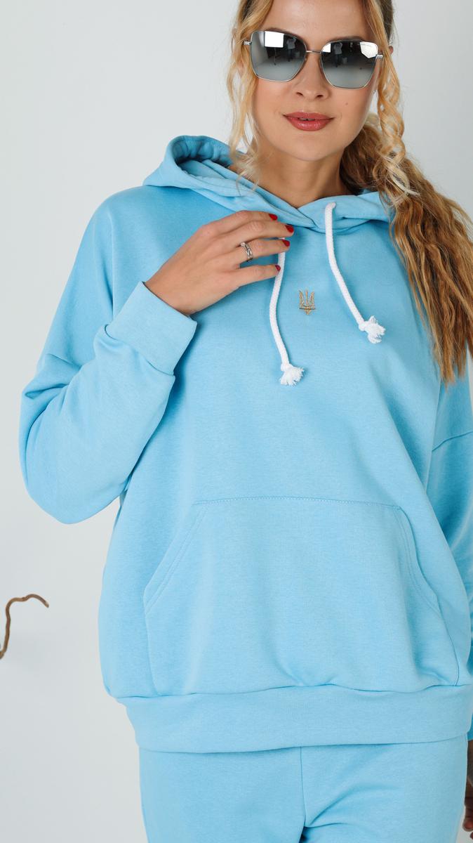 Hoodie "Gerb" light blue