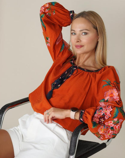 Vyshyvanka "OLGA" teracotta