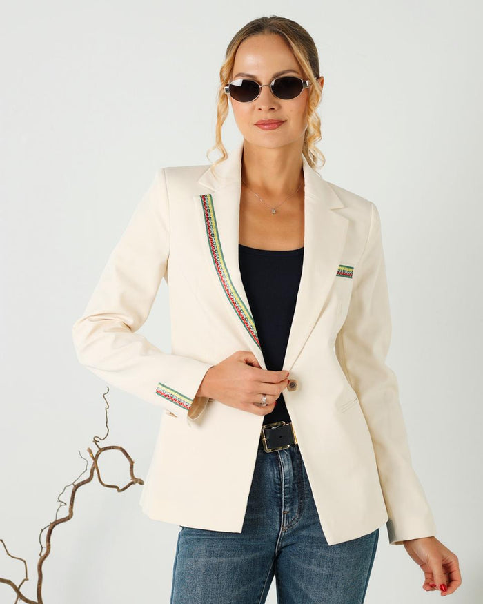 Designer Jackets "LT beige 1" embroidery