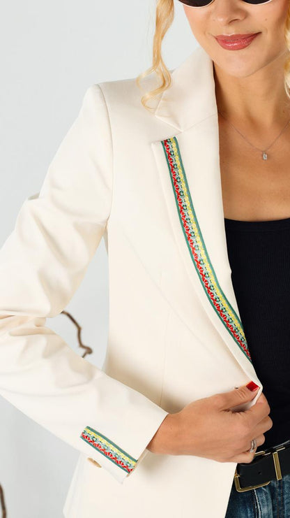 Designer Jackets "LT beige 1" embroidery