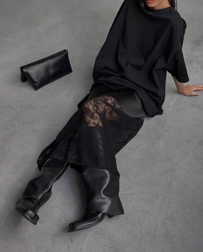 Skirt "Silk and lace" black