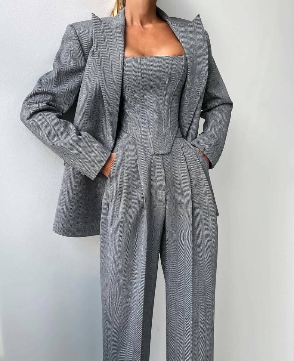 Suit trio "Cashmere" gray