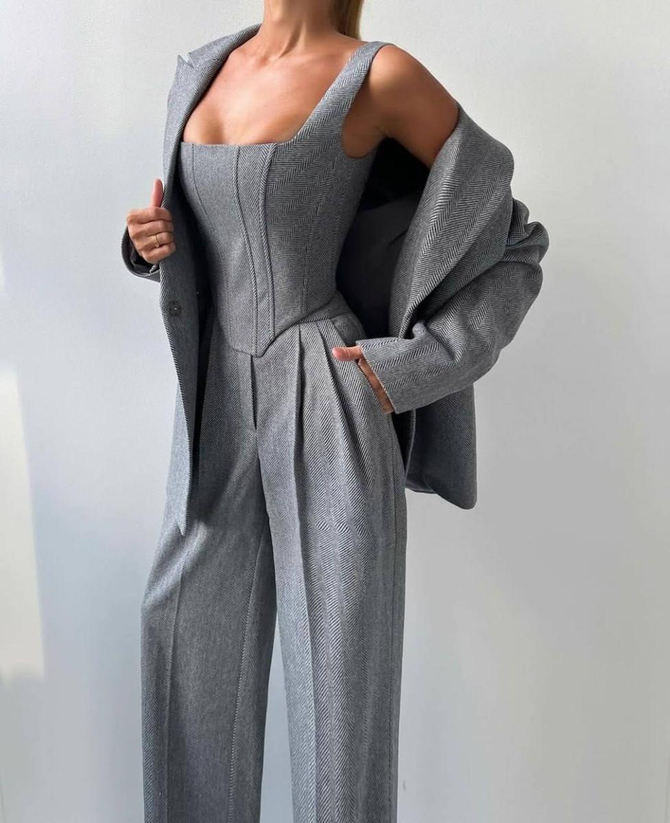 Suit trio "Cashmere" gray