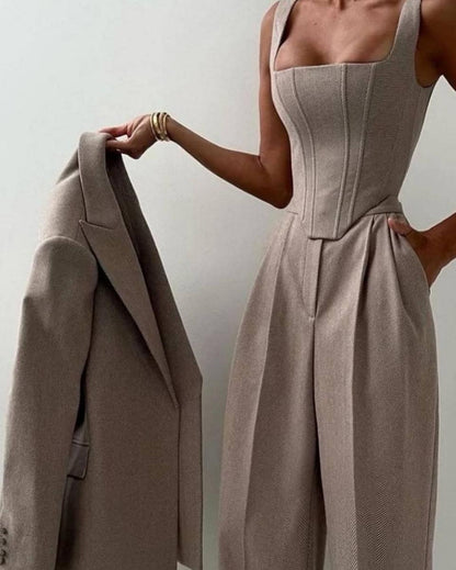 Suit trio "Cashmere" dark beige