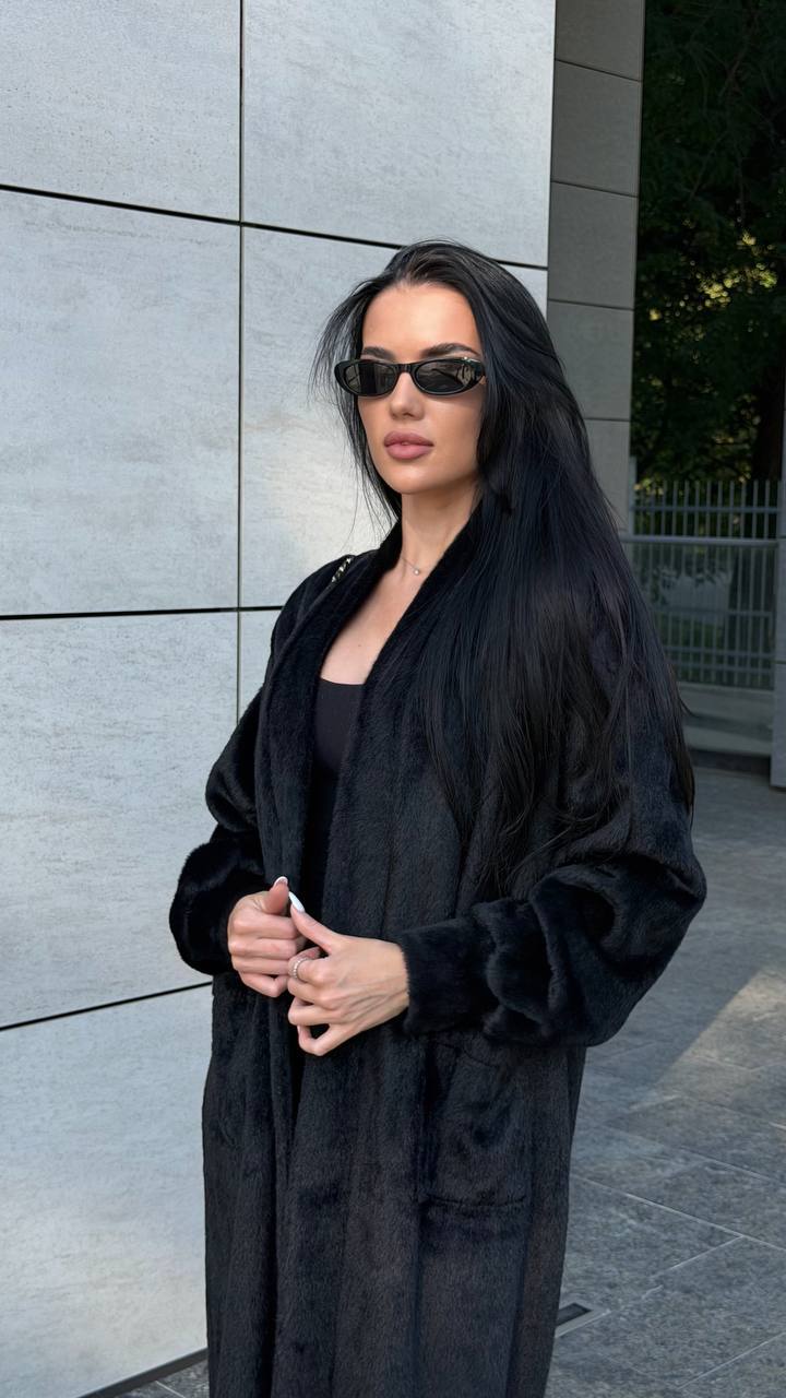Fur Coat "Cosette" black - product photo