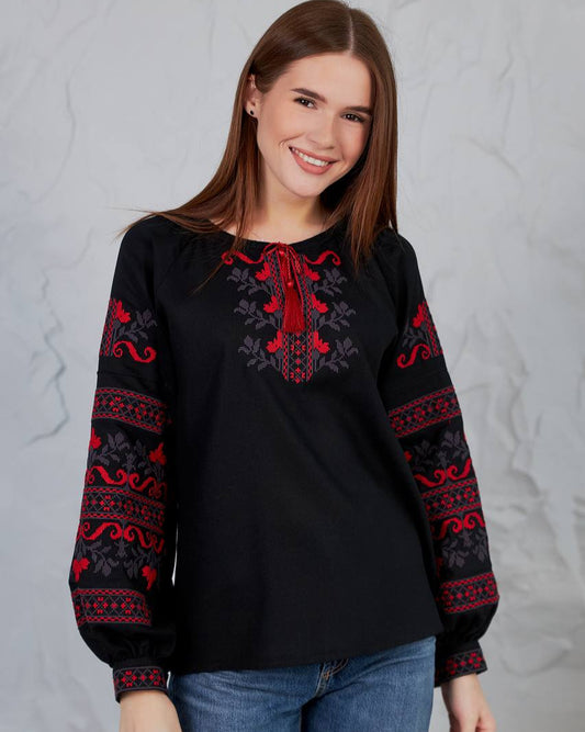 Vyshyvanka "Stozhary" black
