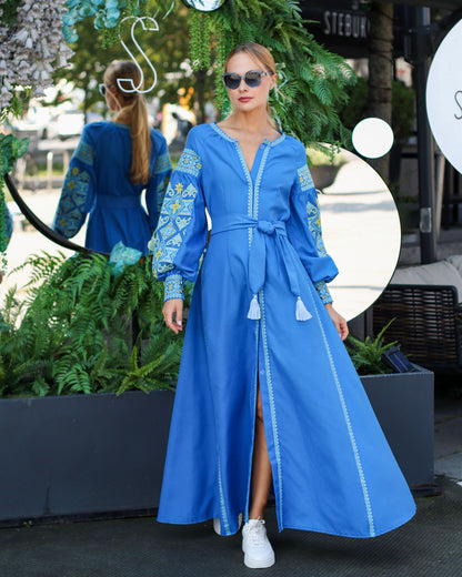 Dress "Svyatkova" blue (to order)