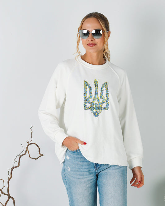 Sweatshirt "Gerb kvity" white