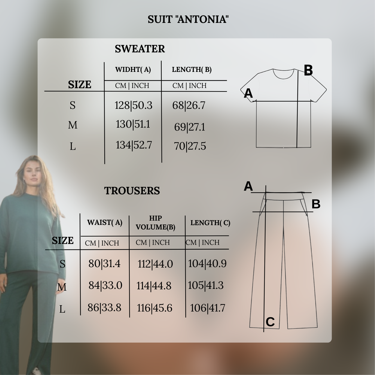 Kostiumas „Antonia“ žalios spalvos