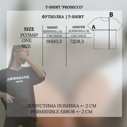 Marškinėliai „PROSECCO“ – juodi