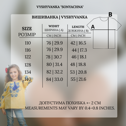 Siuvinėta palaidinė „Sonyachna“mergaitėms