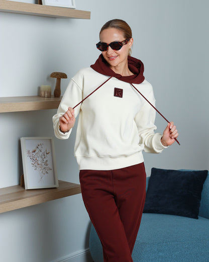 Suit «Fleece LUX» milk/bordo
