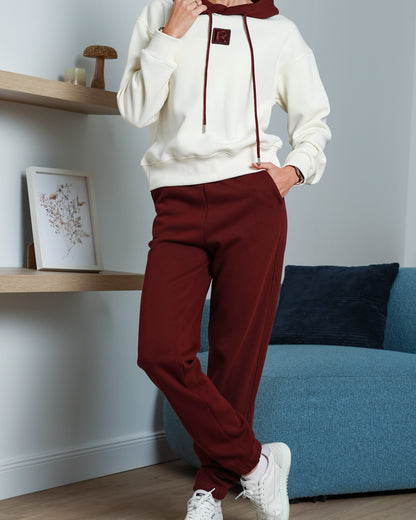 Suit «Fleece LUX» milk/bordo