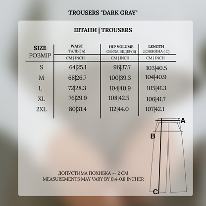 Kelnės «Dark gray» su diržu
