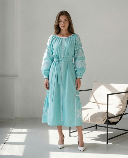Vyshyvanka Dress "Mint'