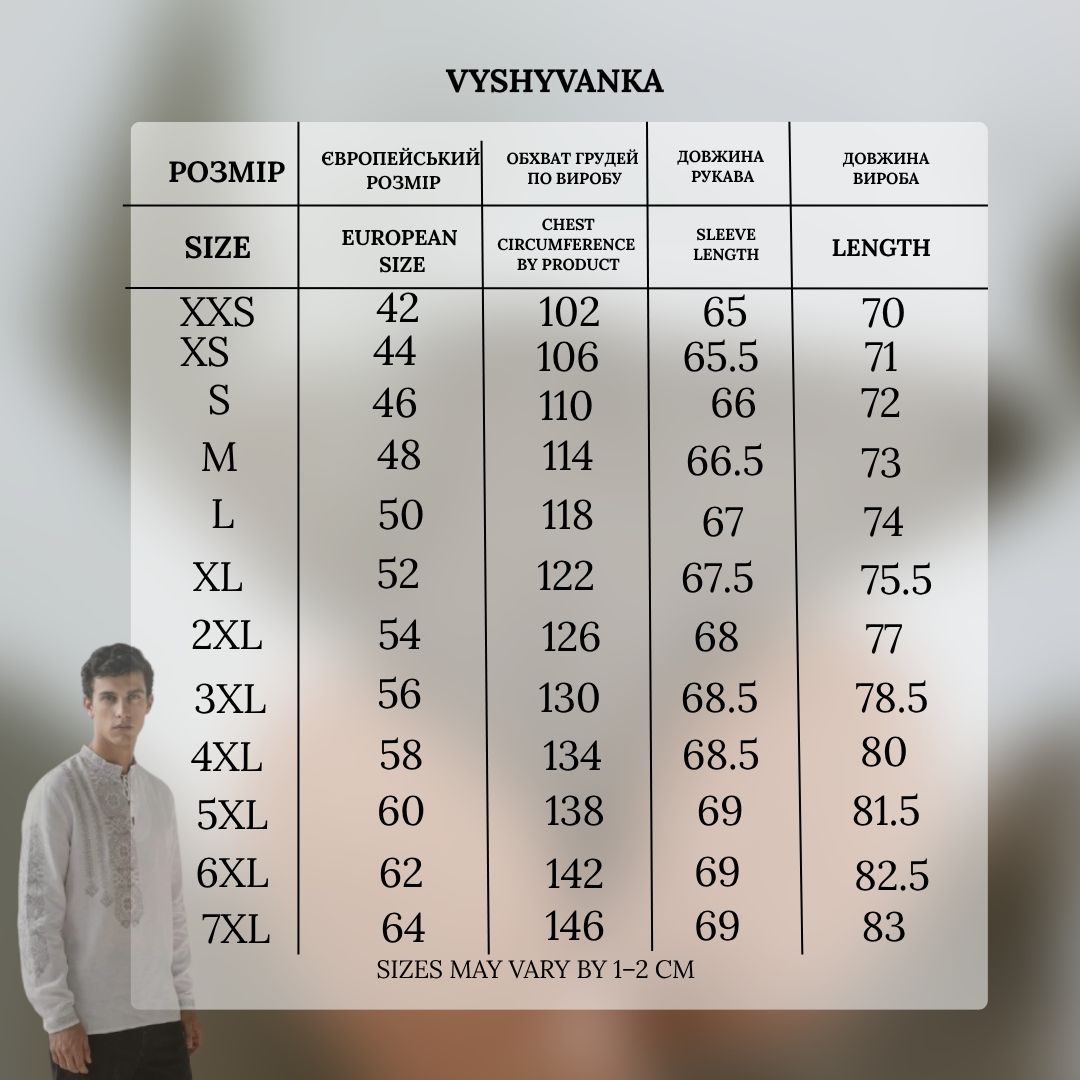 Vyšyvanka "Suchasna" pilka