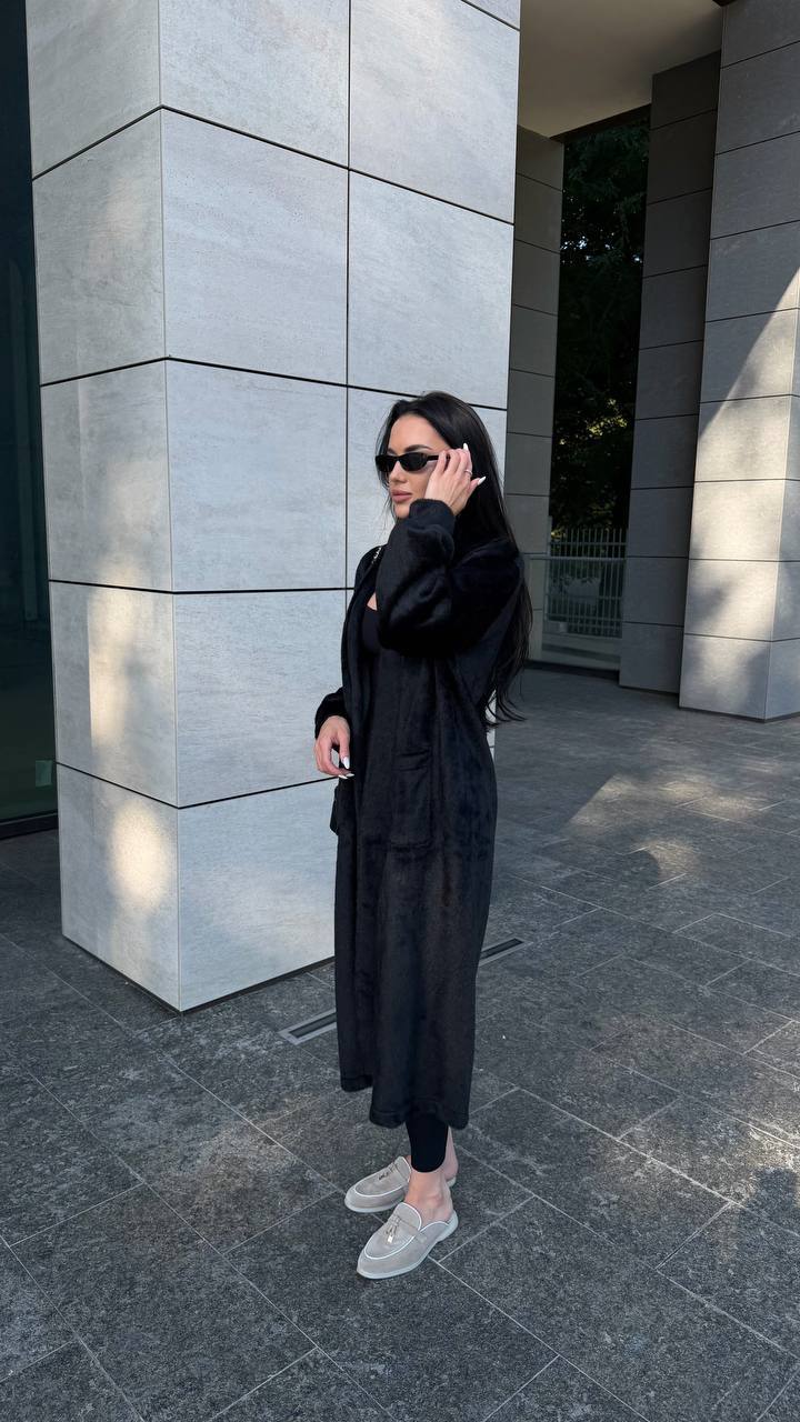 Fur Coat "Cosette" black - product photo