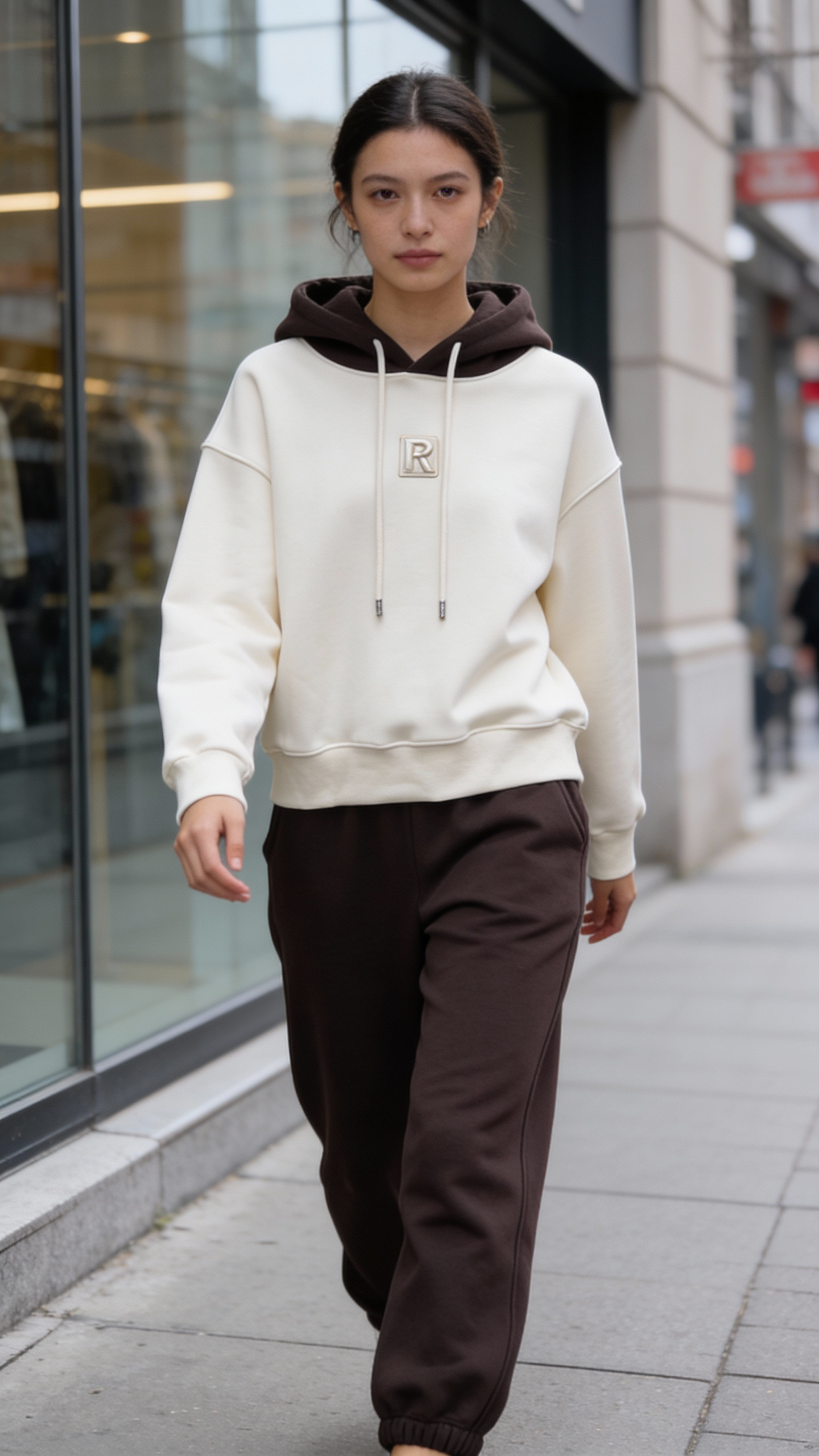 Kostiumas „Fleece LUX“ pieno/šokolado spalvos