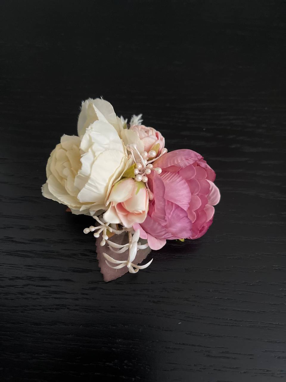 Hair clip "bordeaux flower"