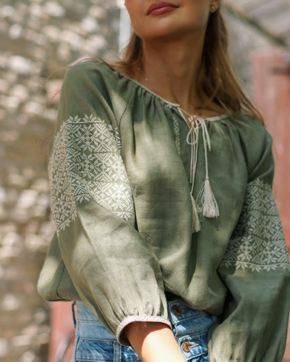 Vyshyvanka " Antonina" haki (to order)