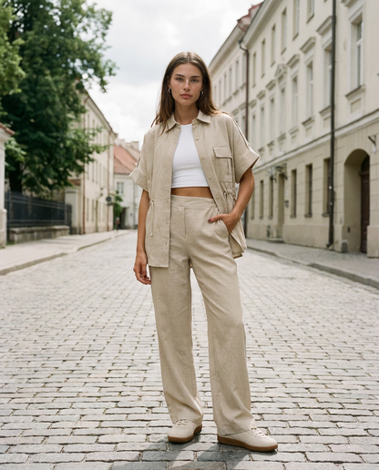 Kostiumas „Rich“ smėlio spalvos