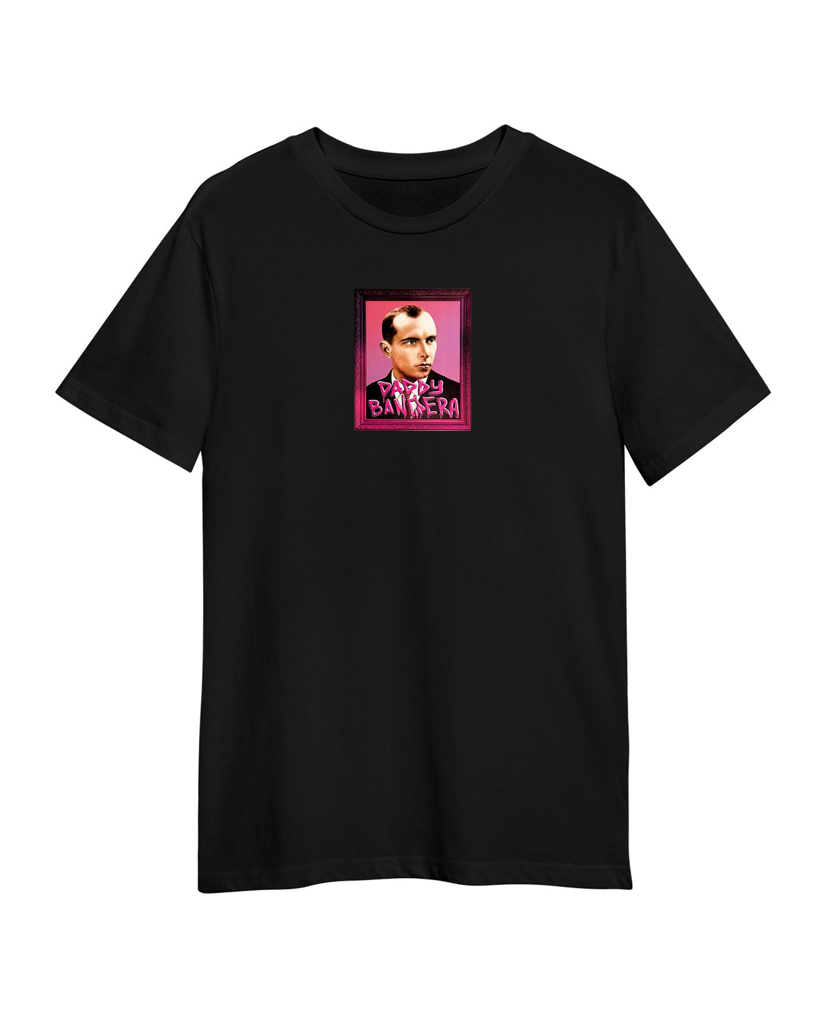 Black cotton t-shirt with Ukrainian-themed graphic print, photo 3