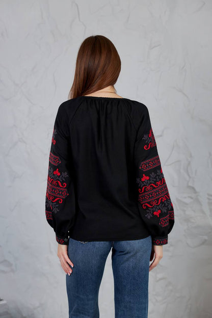 Vyshyvanka "Stozhary" black