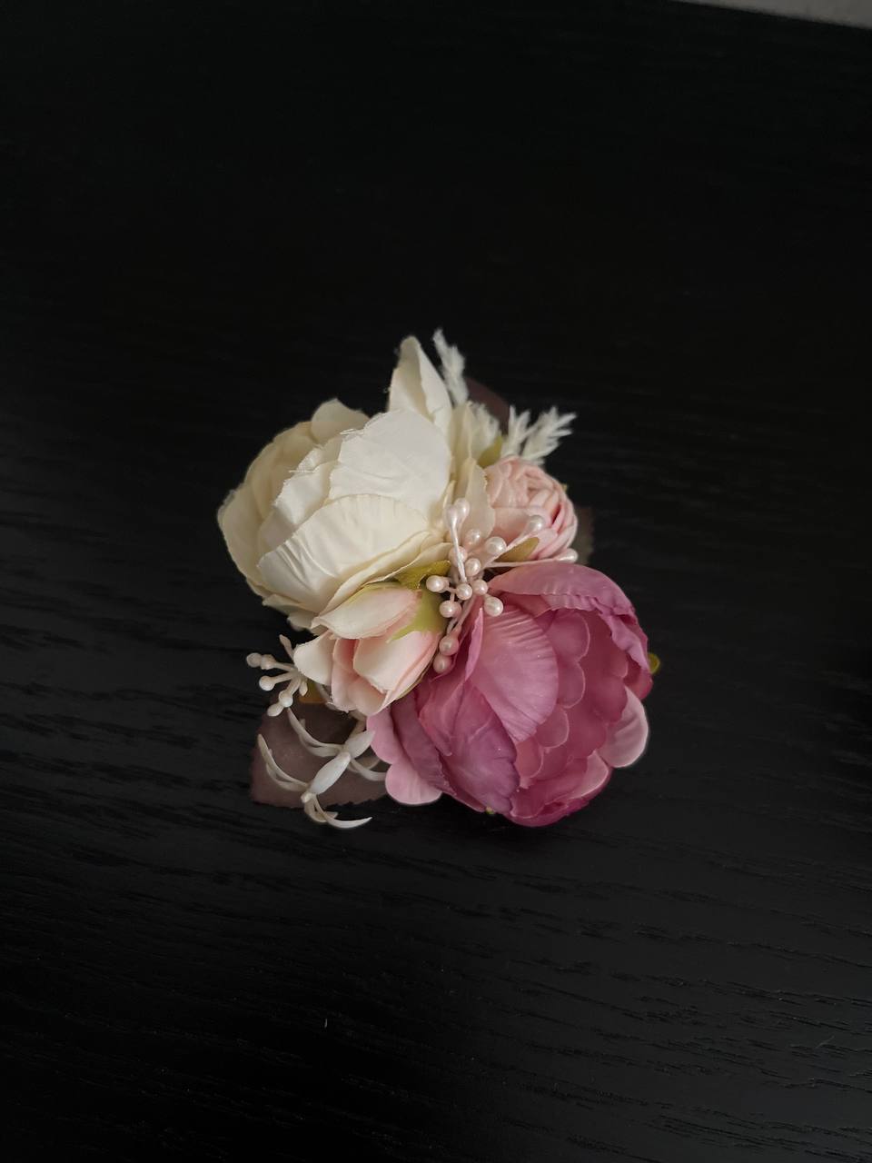 Hair clip "bordeaux flower"