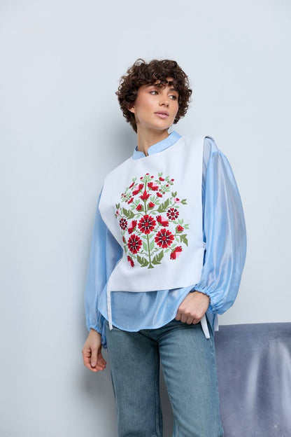 Vyshyvanka vest "Kvitkova" blue