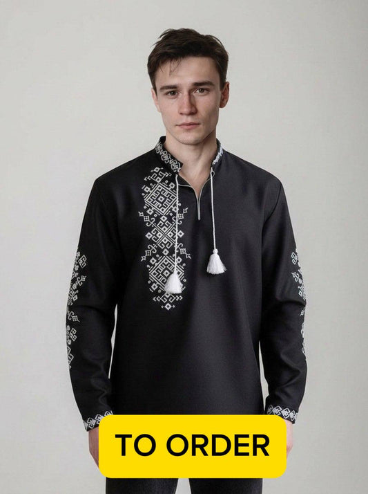 Vyšyvanka „Dmytro“ juoda