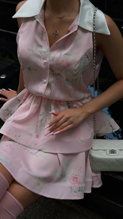 Dress "Vivienne" flowers pink