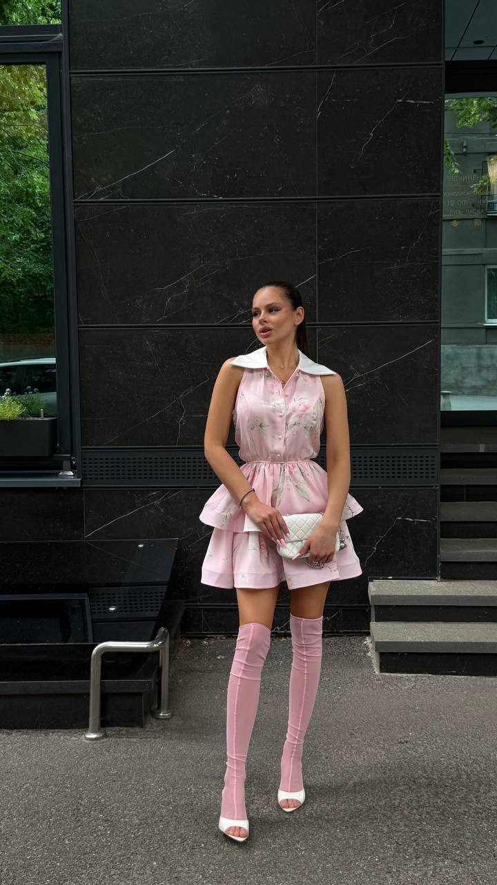 Dress "Vivienne" flowers pink