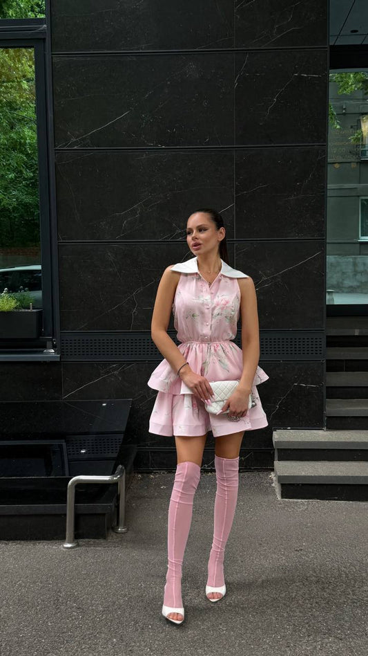 Suknelė "Vivienne" gėlėta rožinė