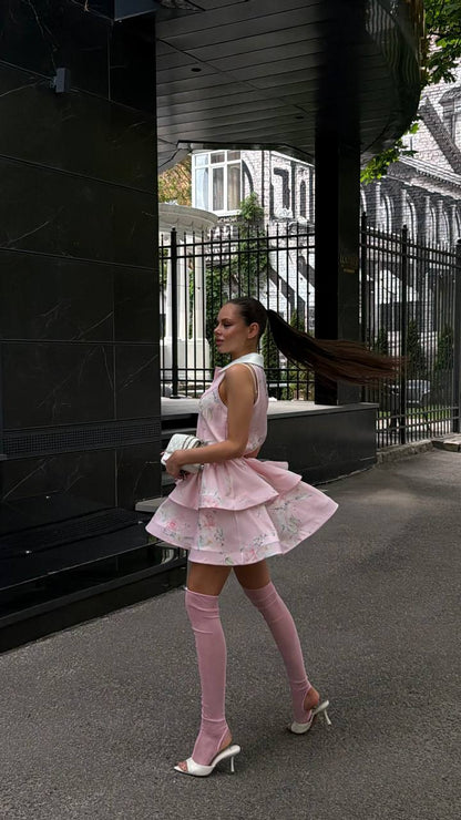 Dress "Vivienne" flowers pink