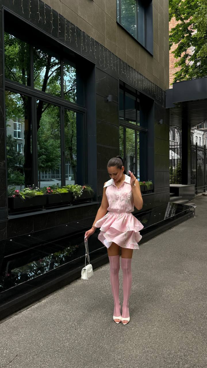 Dress "Vivienne" flowers pink