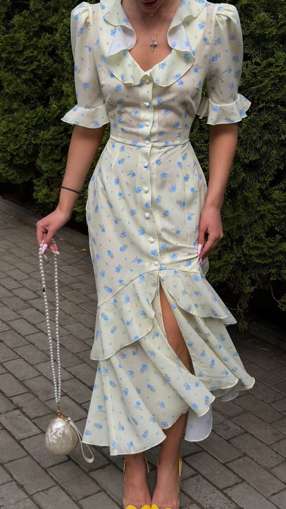Dress "Lorena" light yellow