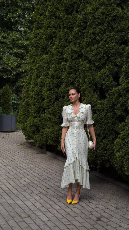 Dress "Lorena" light yellow